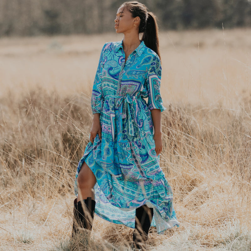 Josephine Turquoise Dress