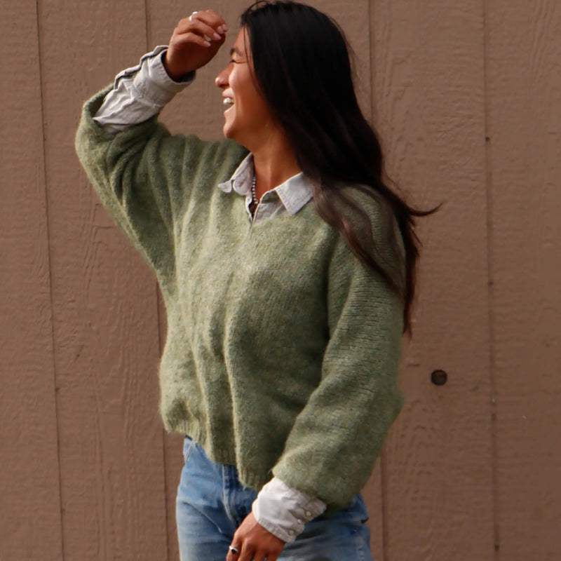 Grace Green V-Neck Jumper