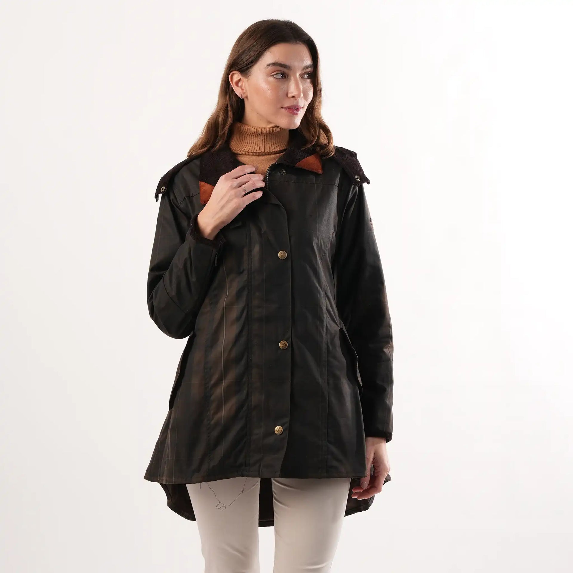 Wax Coat | Louise Deluxe Check Wax Coat | Womens wax Coat