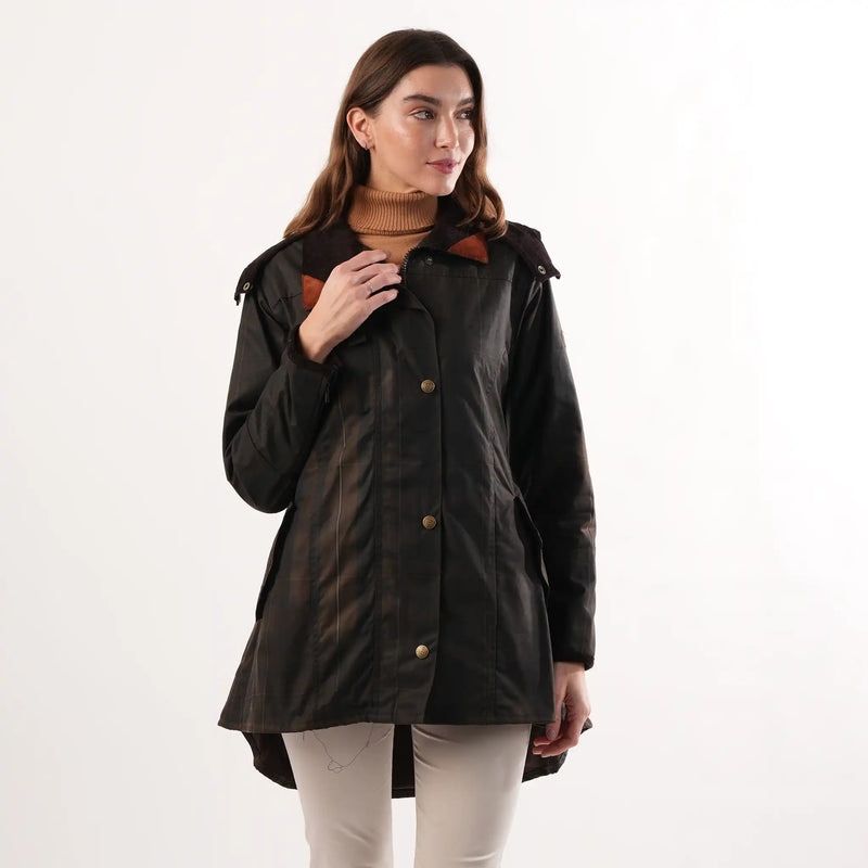 Louise Deluxe Check Wax Coat