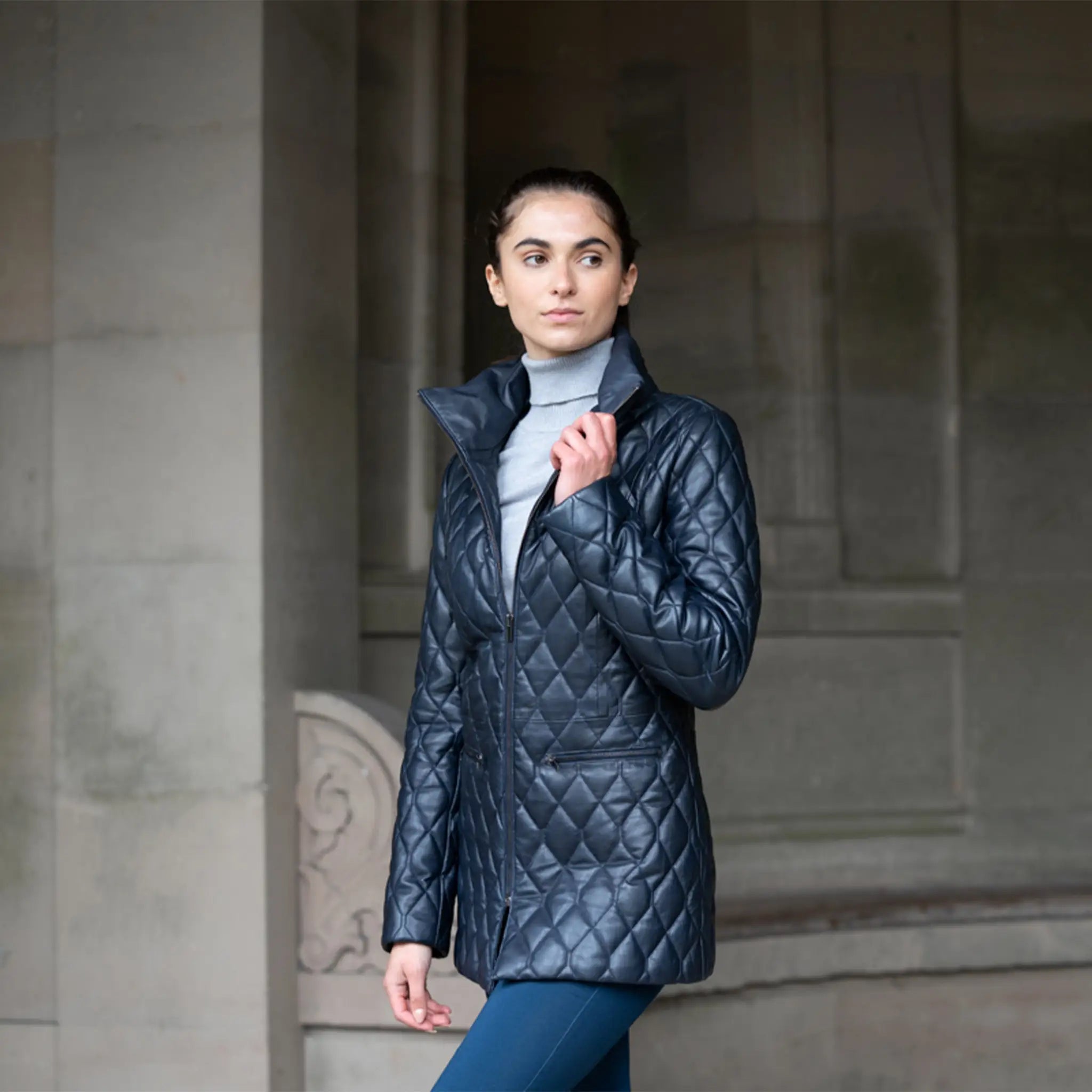 Manhattan Quilted Leather Coat