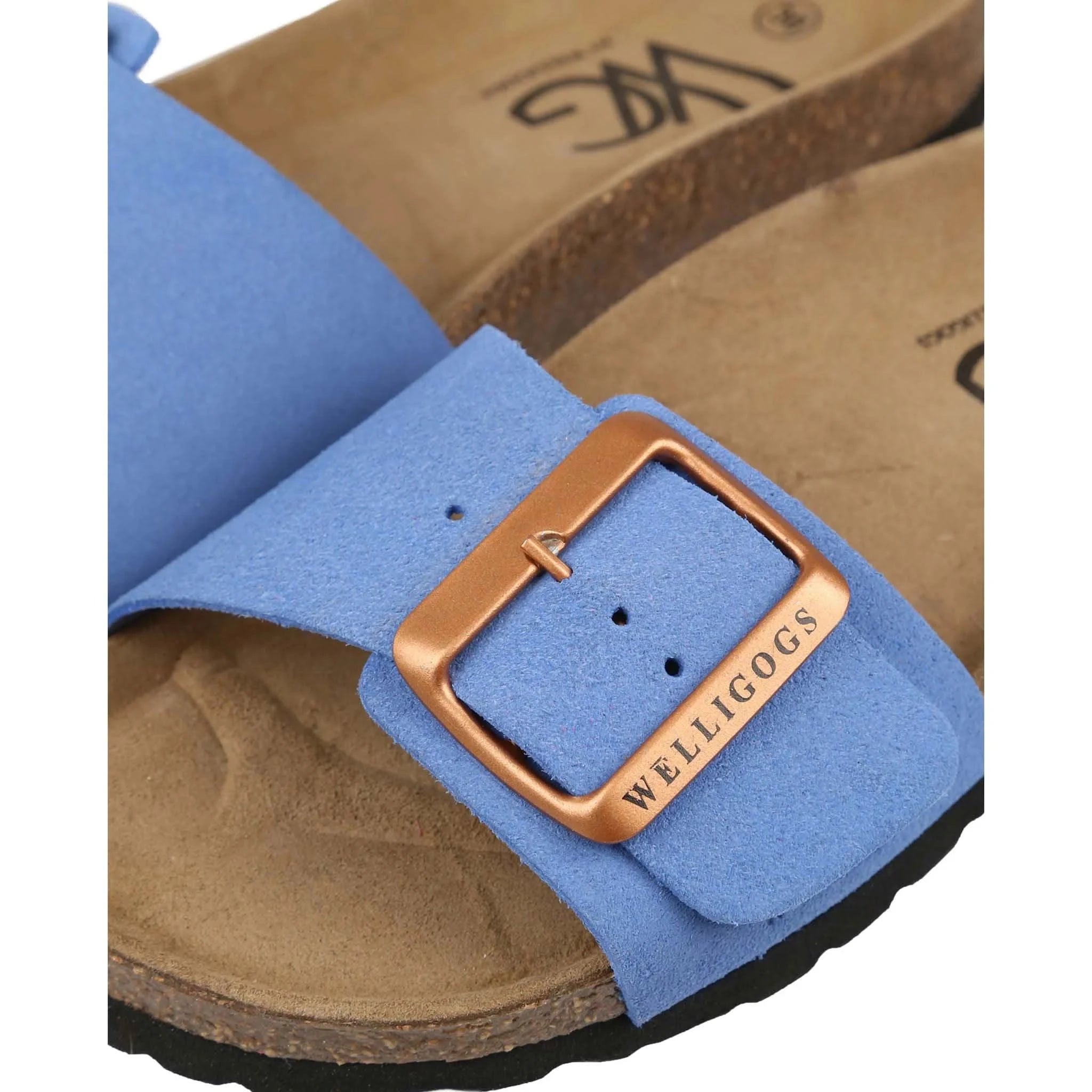 Marbella Cornflower Blue Slides - Welligogs