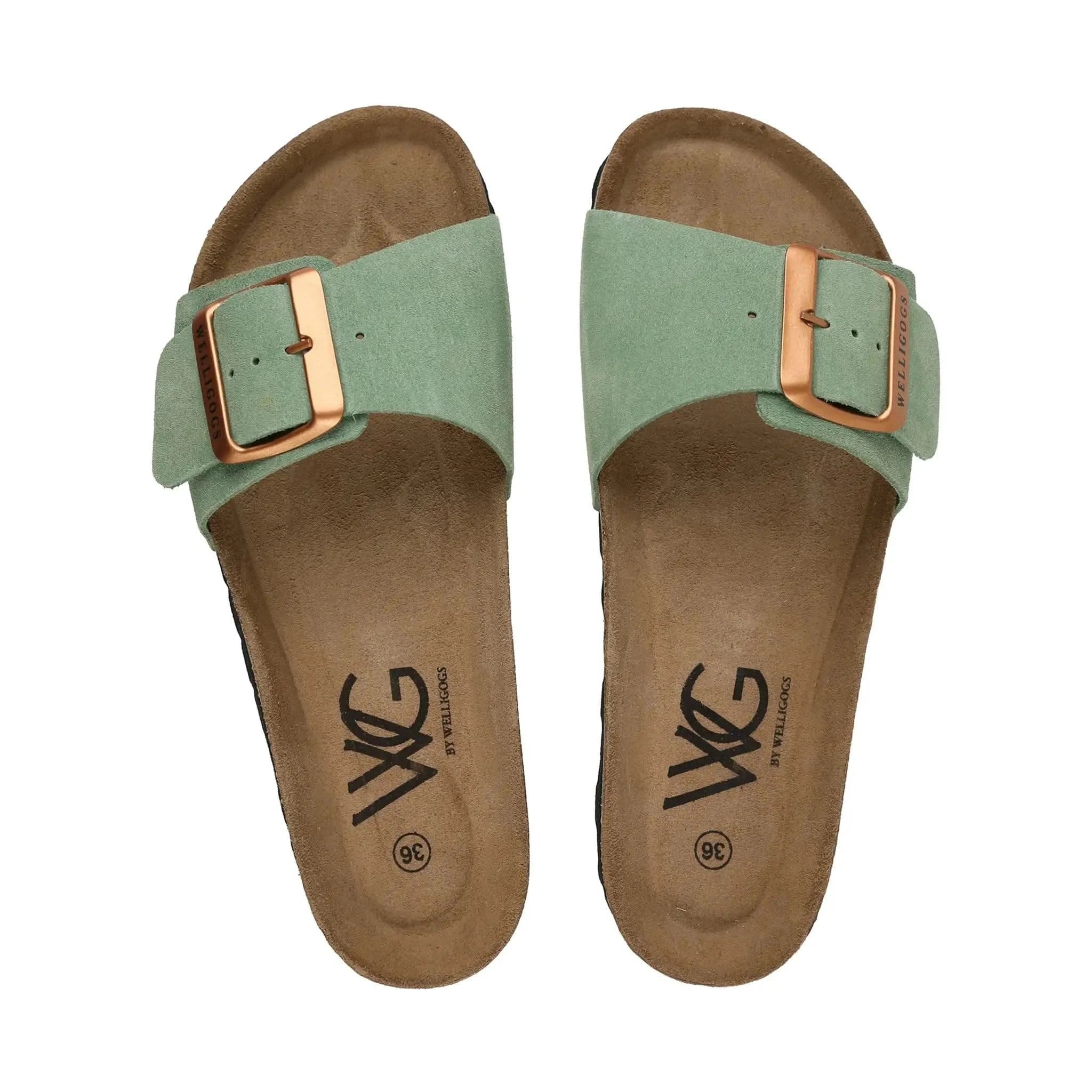 Marbella Pistachio Slides - Welligogs