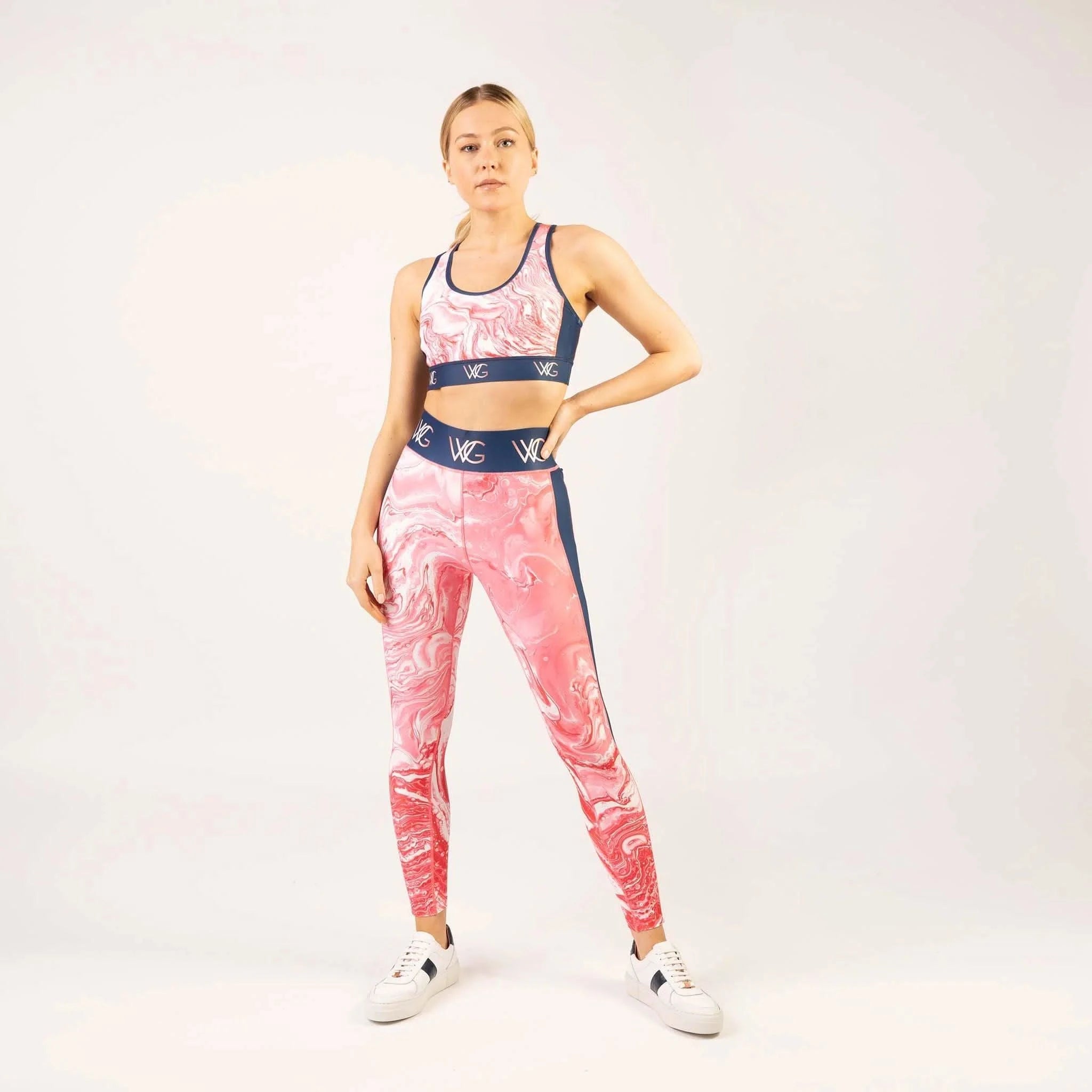 WG Flex Sustainable Pink Marble Crop Top - Welligogs