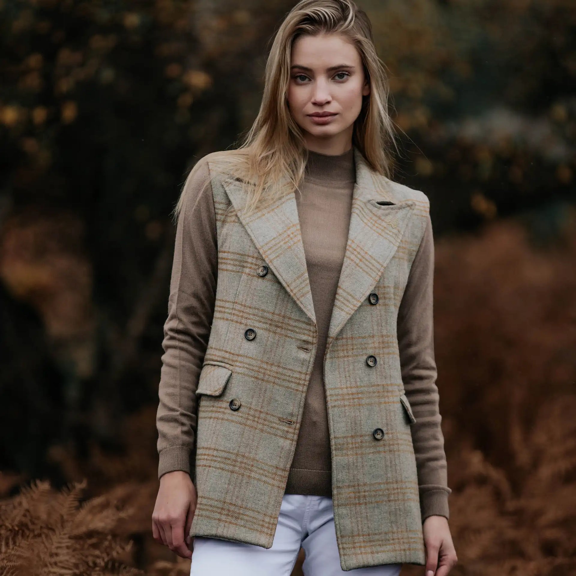 【美品】eLLa big collar tweed gilet eLLa ⚫︎big collar gilet (mix)⚫︎ Ella Webshop Big Collar Tweed