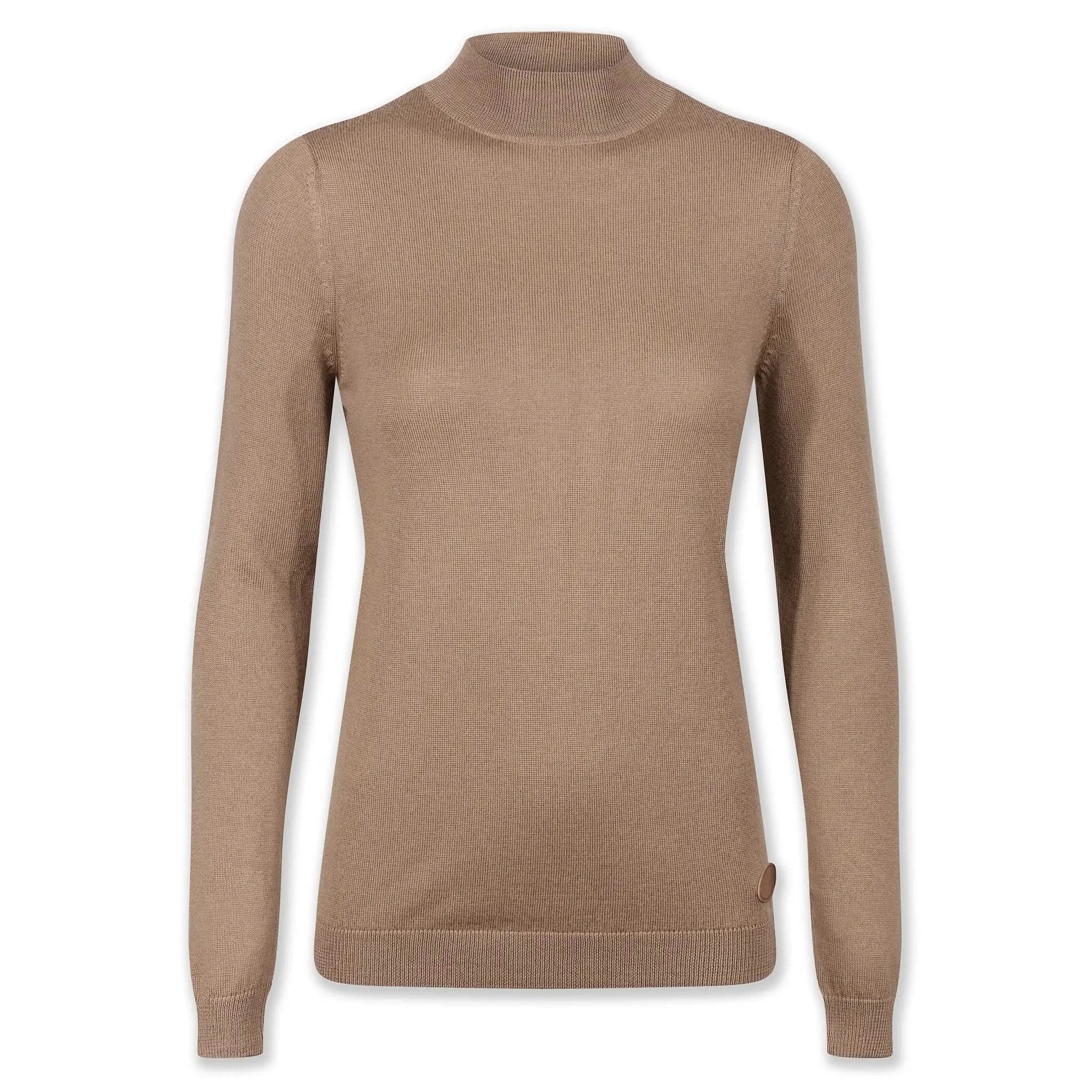 Merino Wool Turtle Neck Camel Jumper - Welligogs