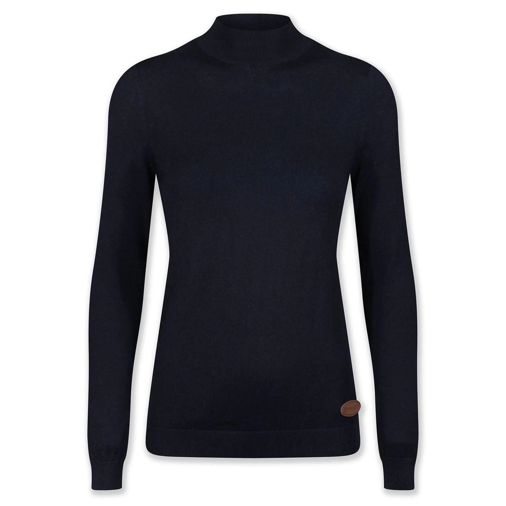 Merino Wool Turtle Neck Navy Jumper - Welligogs