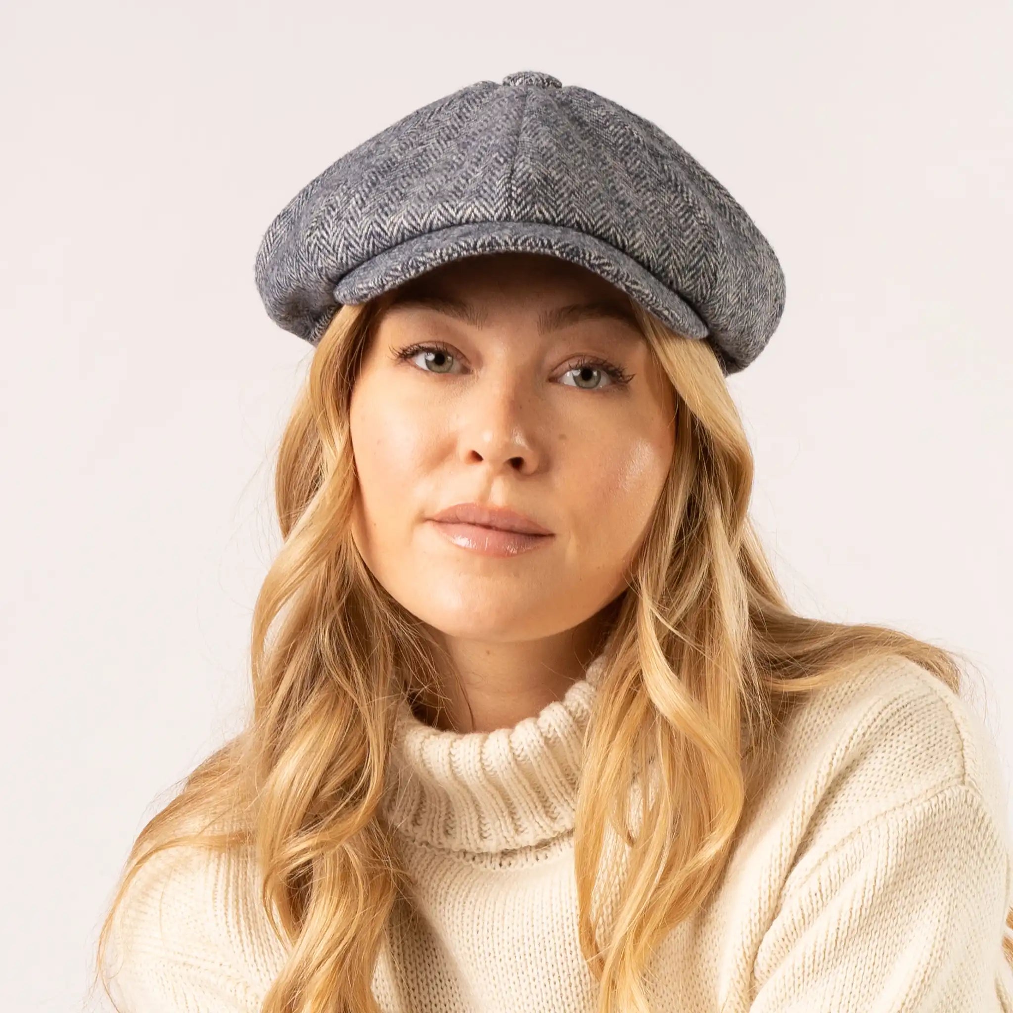 Newsboy Cap Grey Herringbone