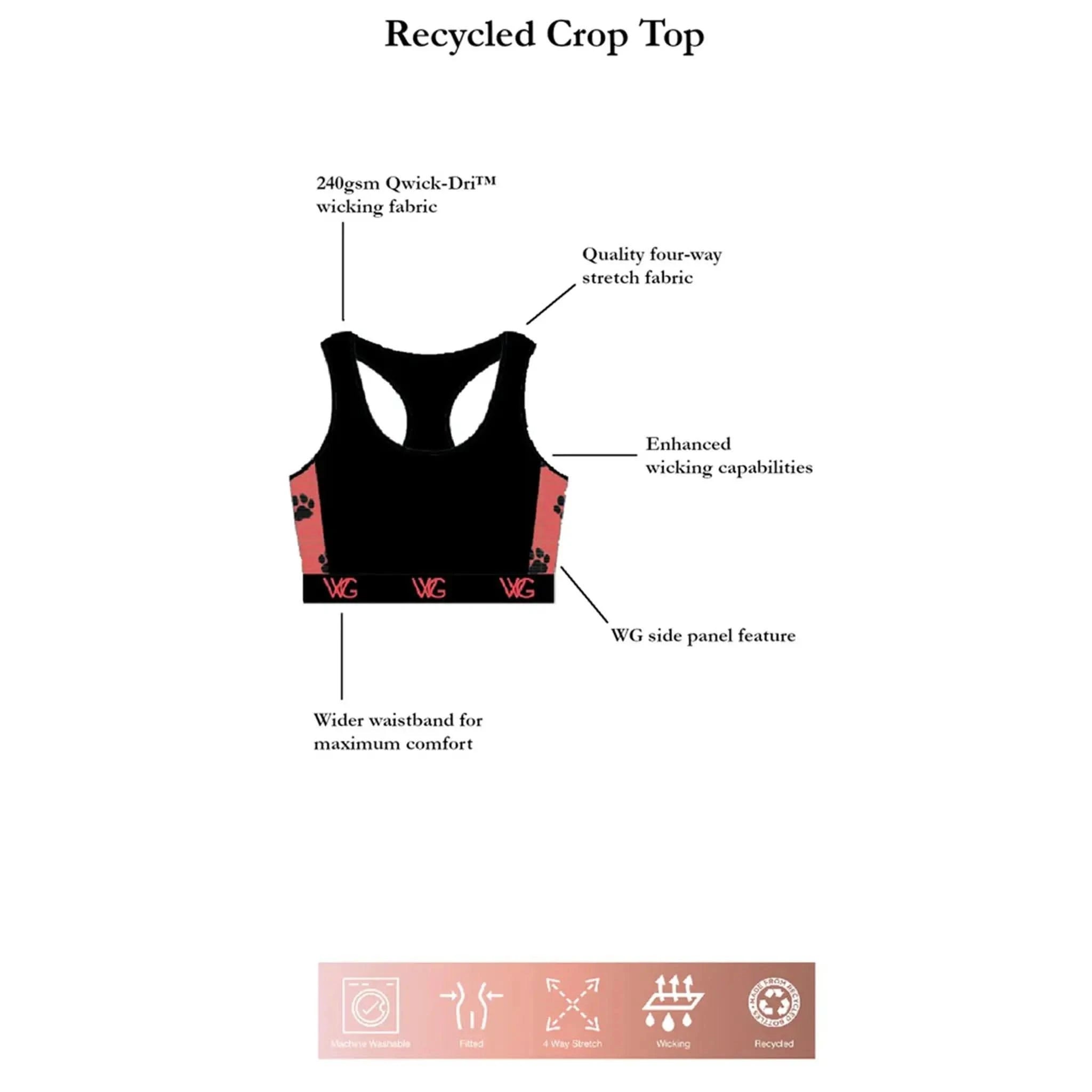 WG Flex Sustainable Noir Crop Top - Welligogs