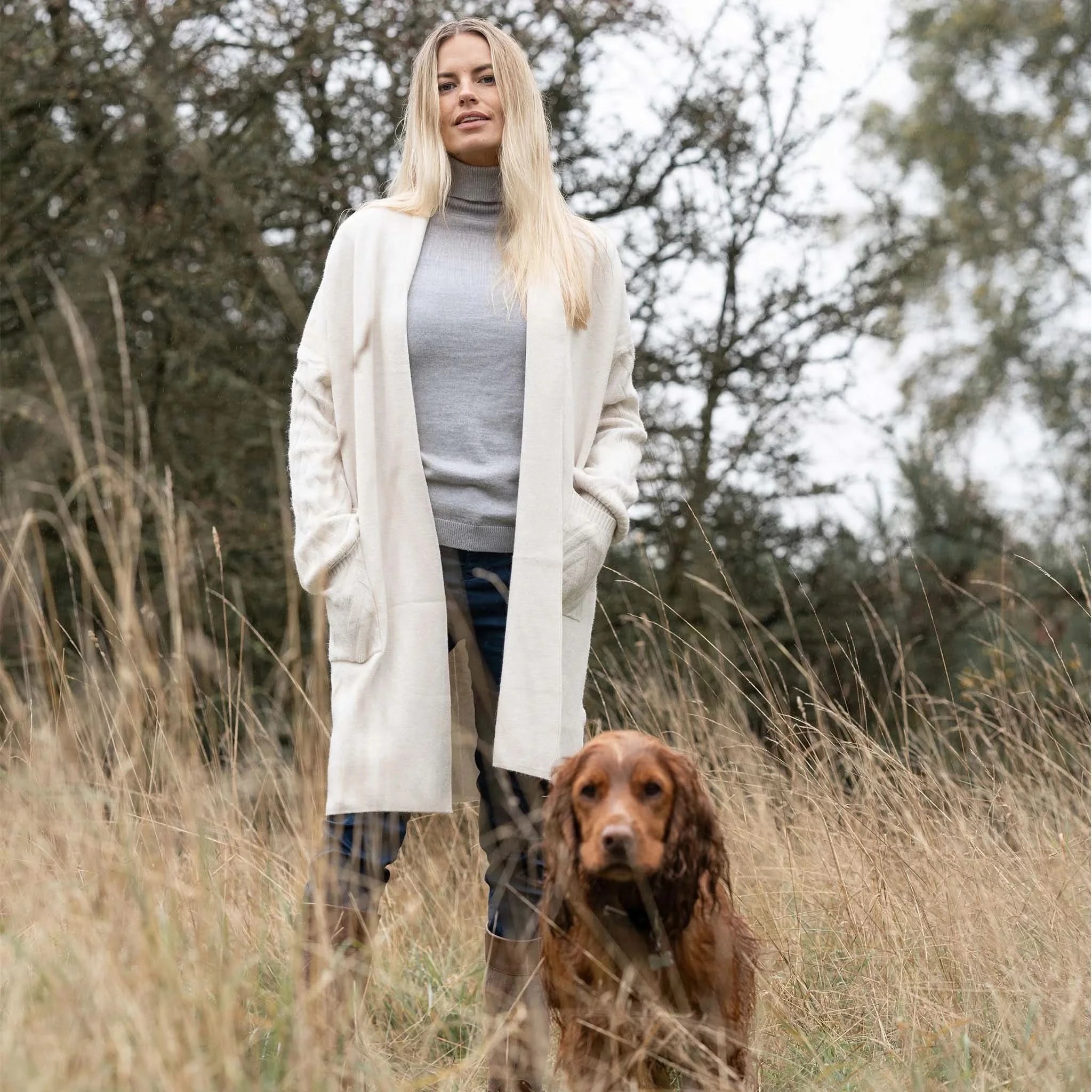 Cable Knit Oat Cardigan - Welligogs
