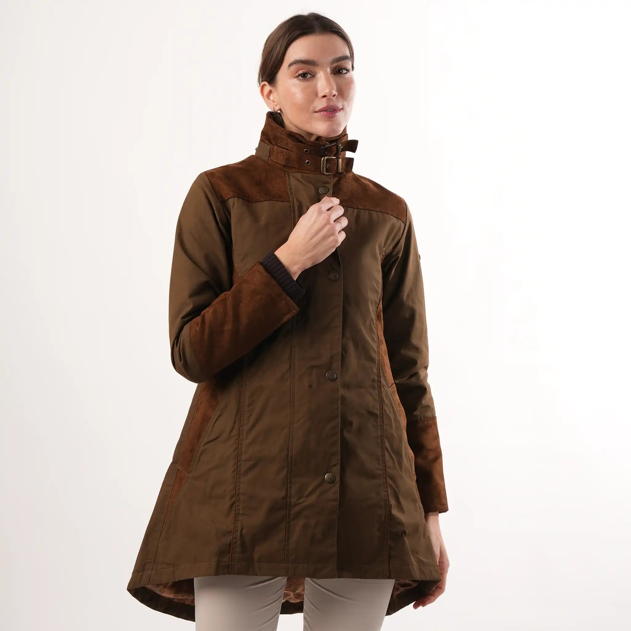 Odette Khaki Poppy Lined Waterproof Coat