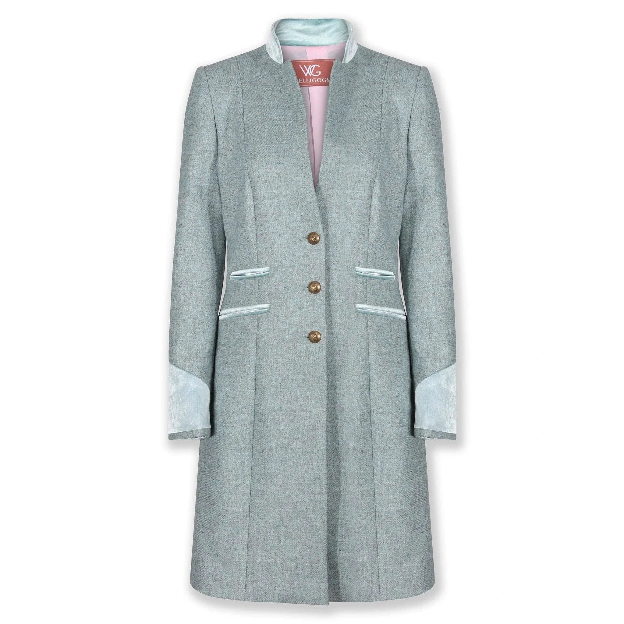 Oxford Duck Egg Blue Wool Coat - Welligogs