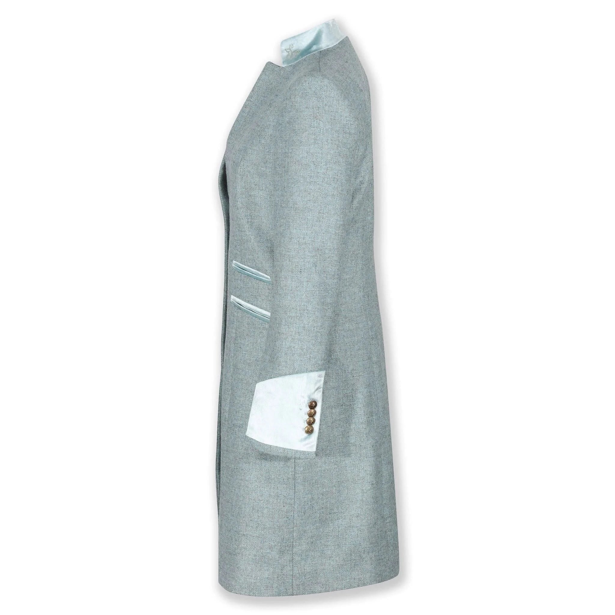 Oxford Duck Egg Blue Wool Coat - Welligogs