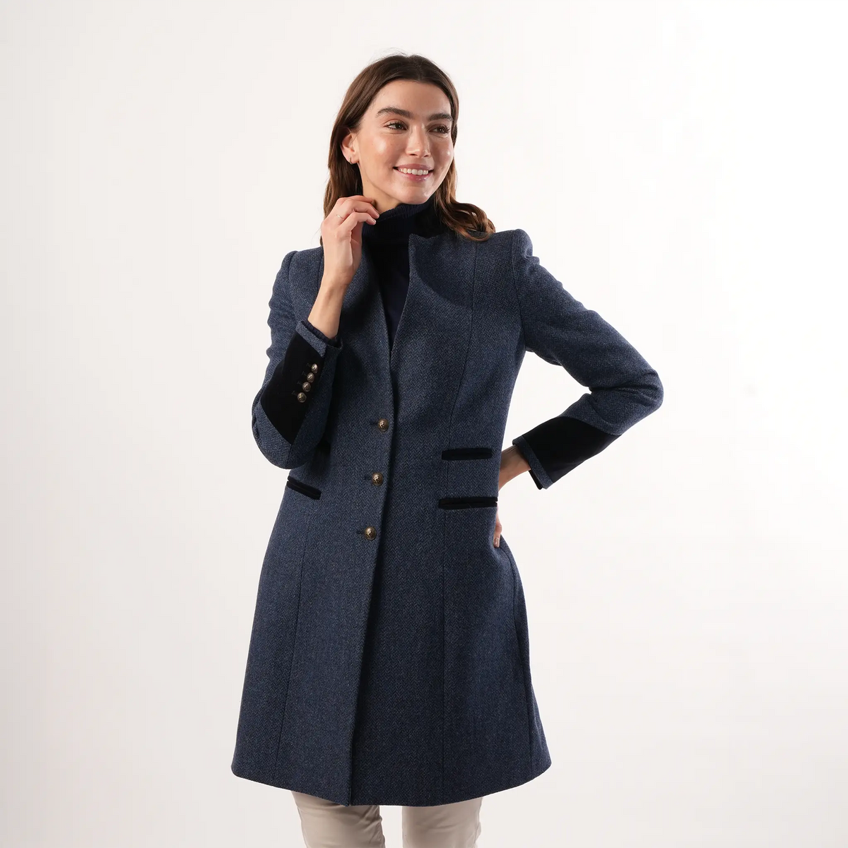 Oxford Navy Wool Coat