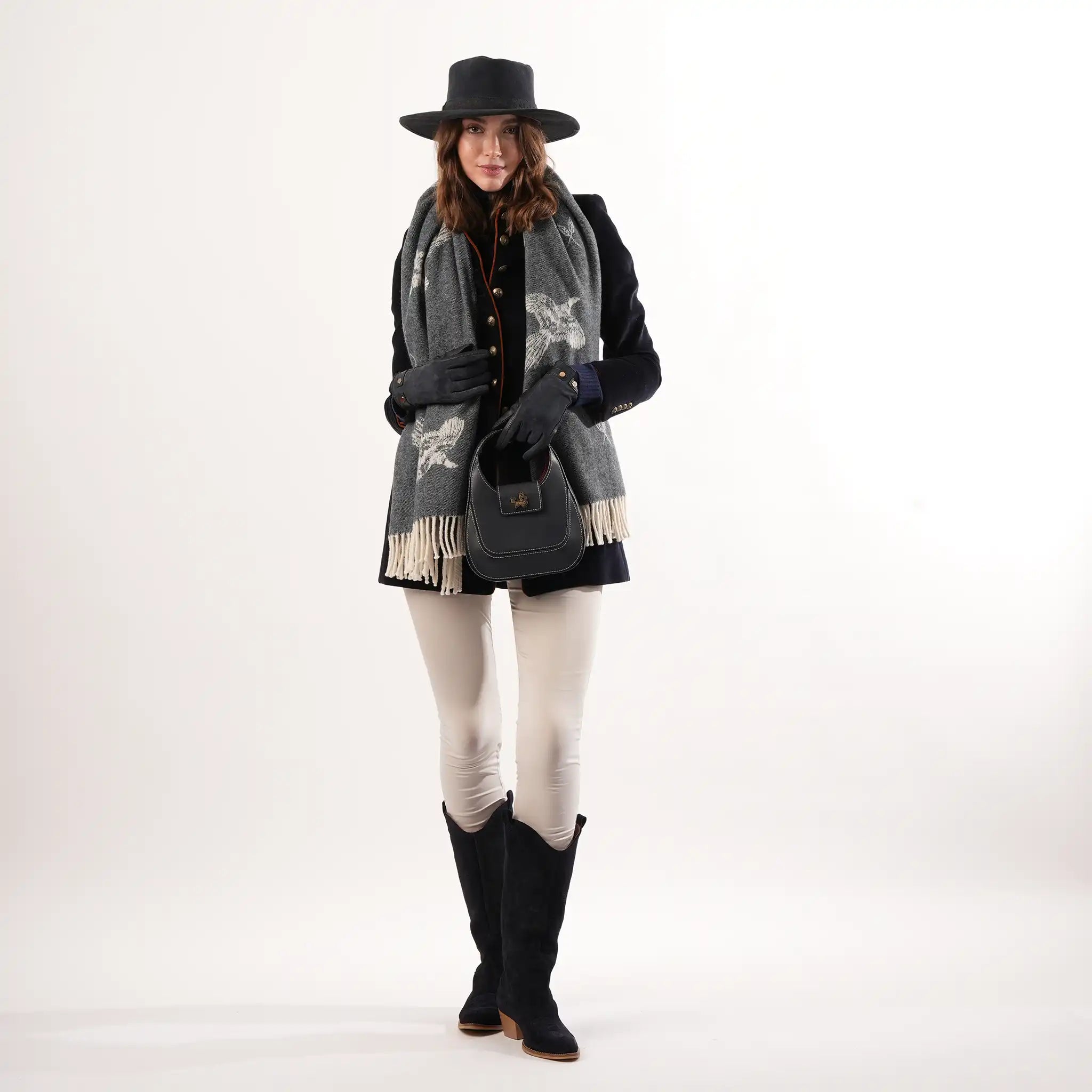 Alaskan Pheasant Navy Scarf