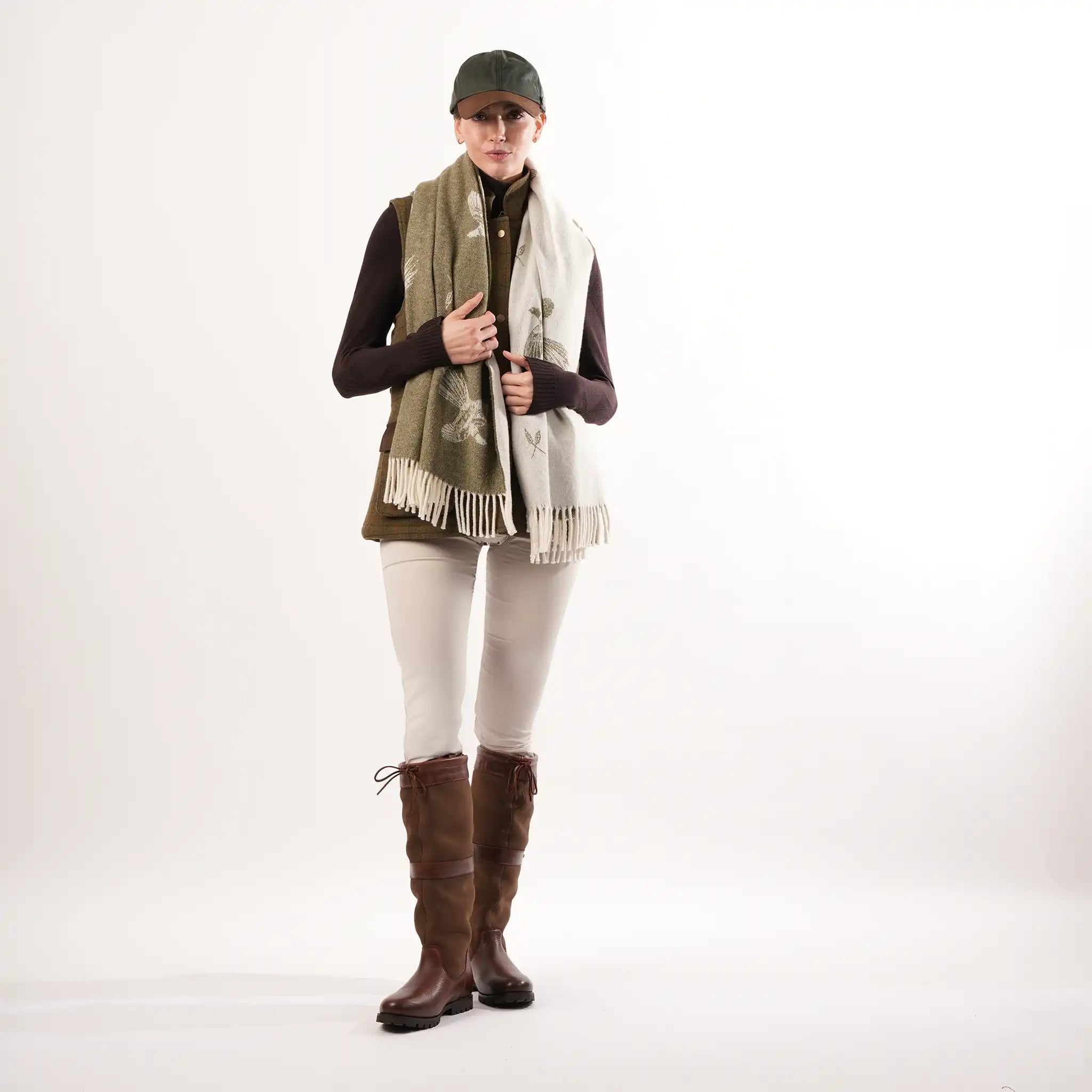 Alaskan Pheasant Green Scarf