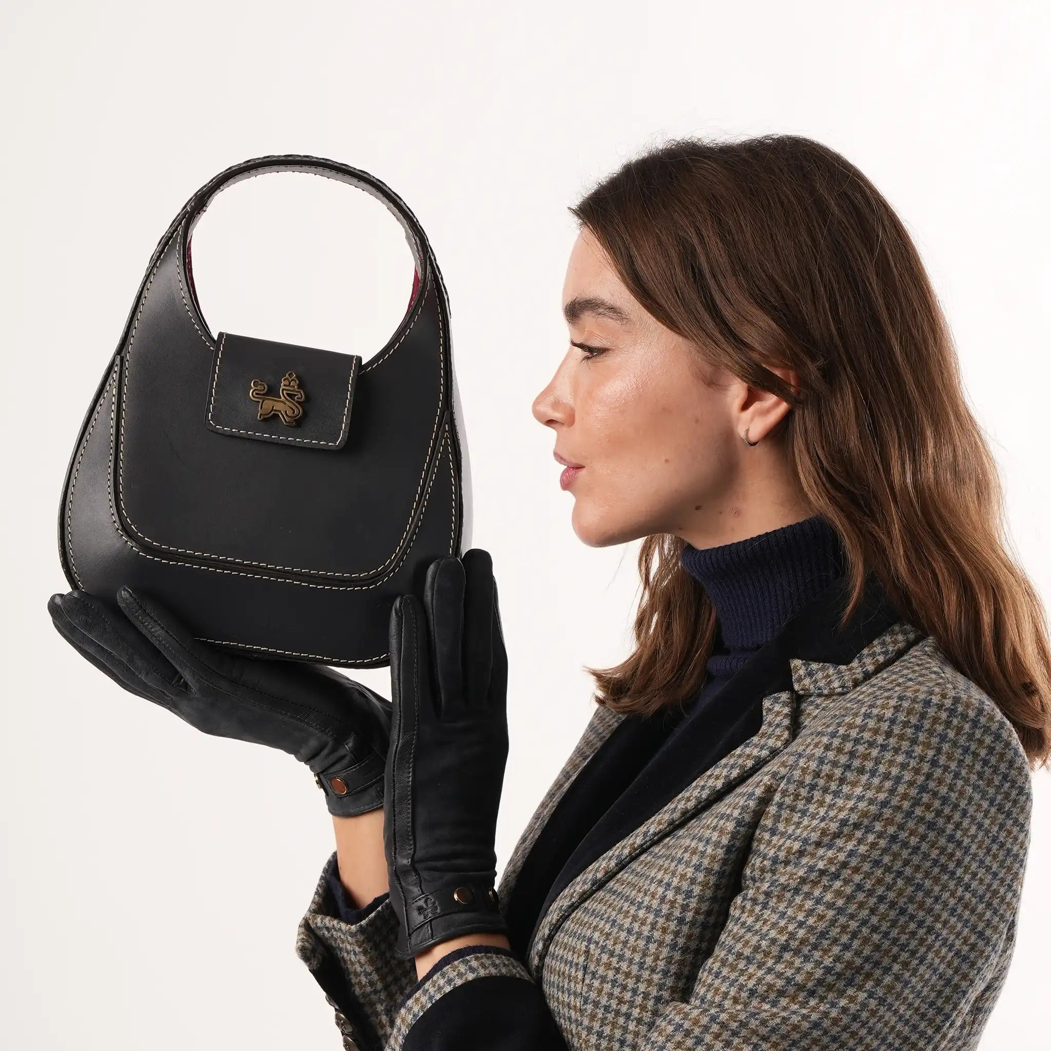 Phillipa Navy Leather Handbag