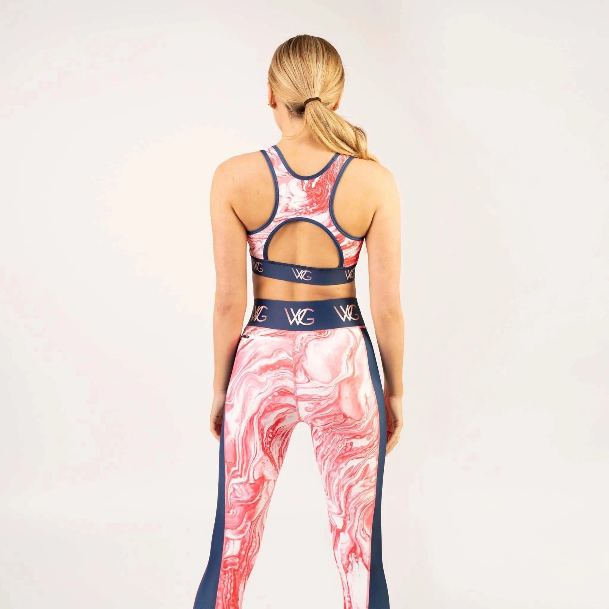 WG Flex Sustainable Pink Marble Crop Top - Welligogs