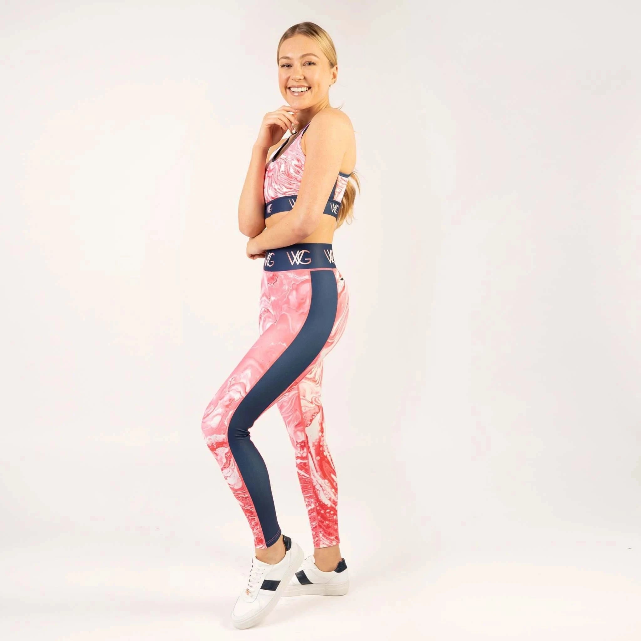 WG Flex Sustainable Pink Marble Leggings - Welligogs