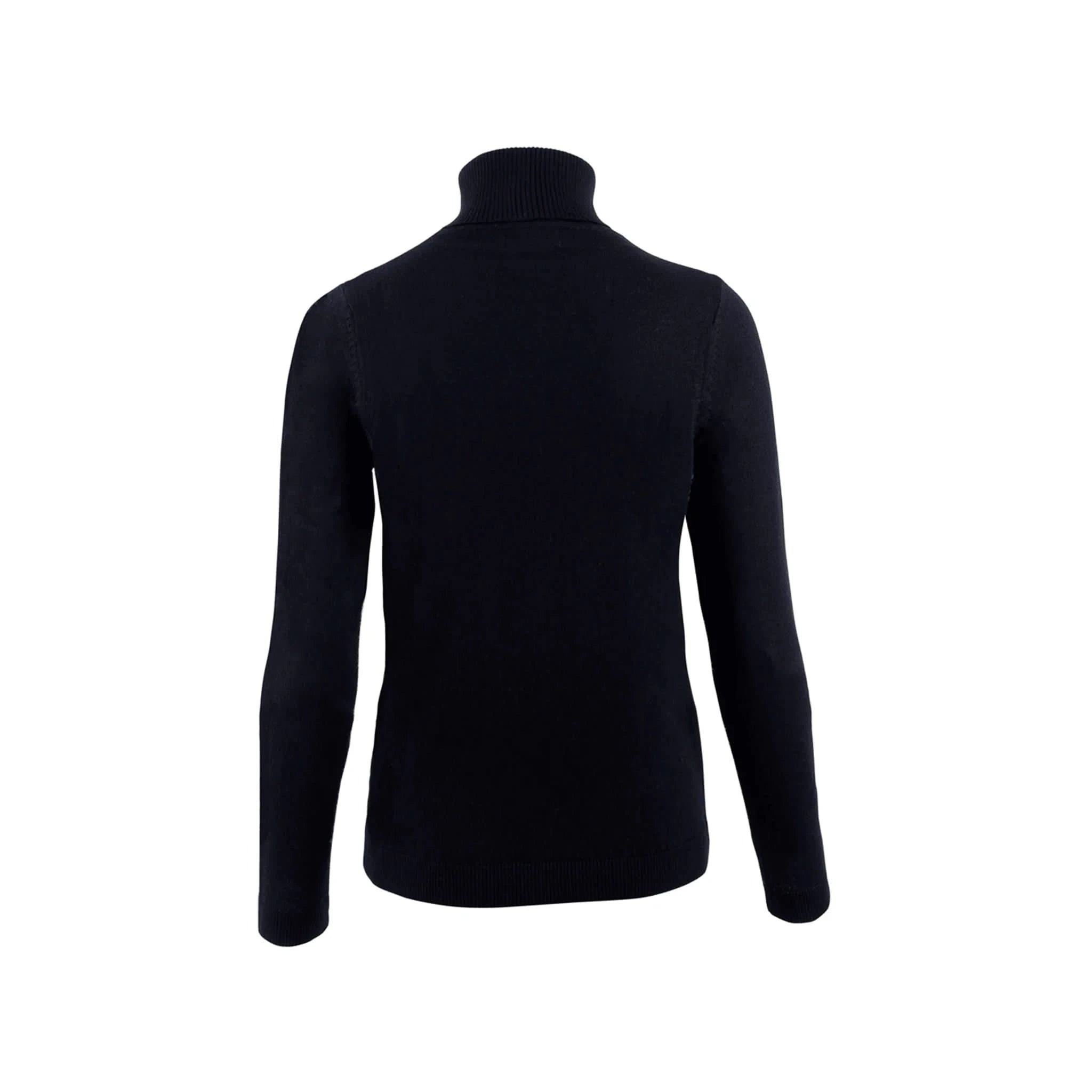 Merino Wool Roll Neck Black Jumper - Welligogs