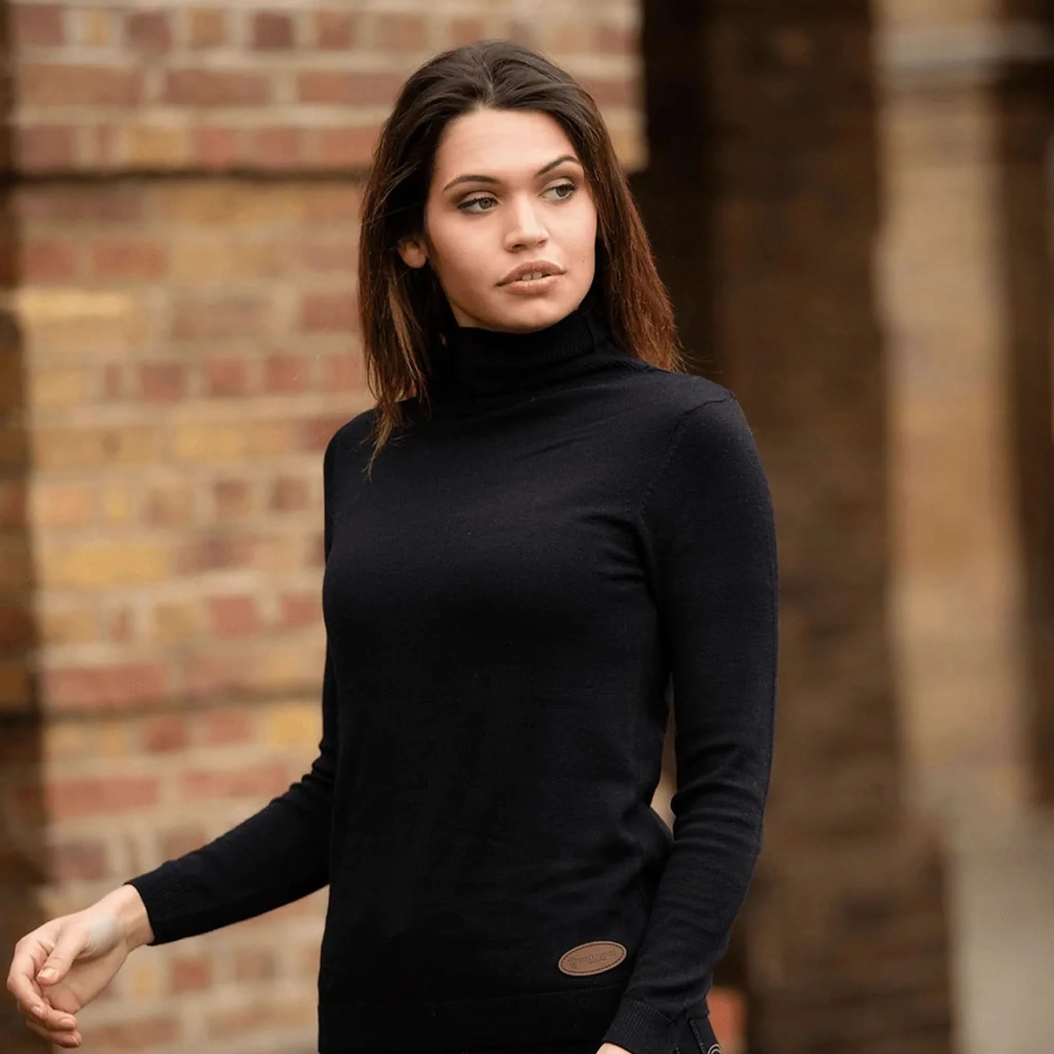 Merino Wool Roll Neck Black Jumper - Welligogs