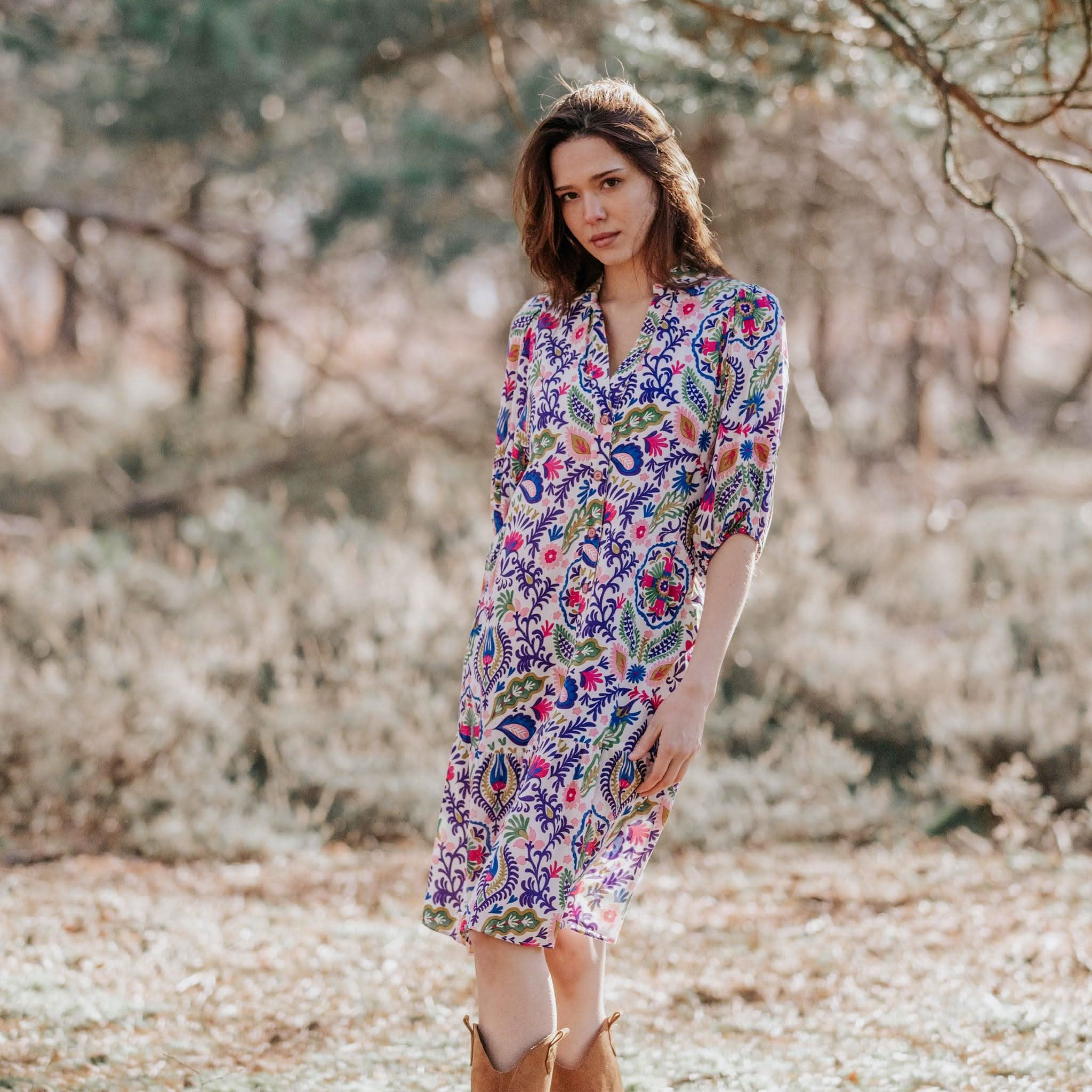 Zuri Floral Shirt Dress - Welligogs