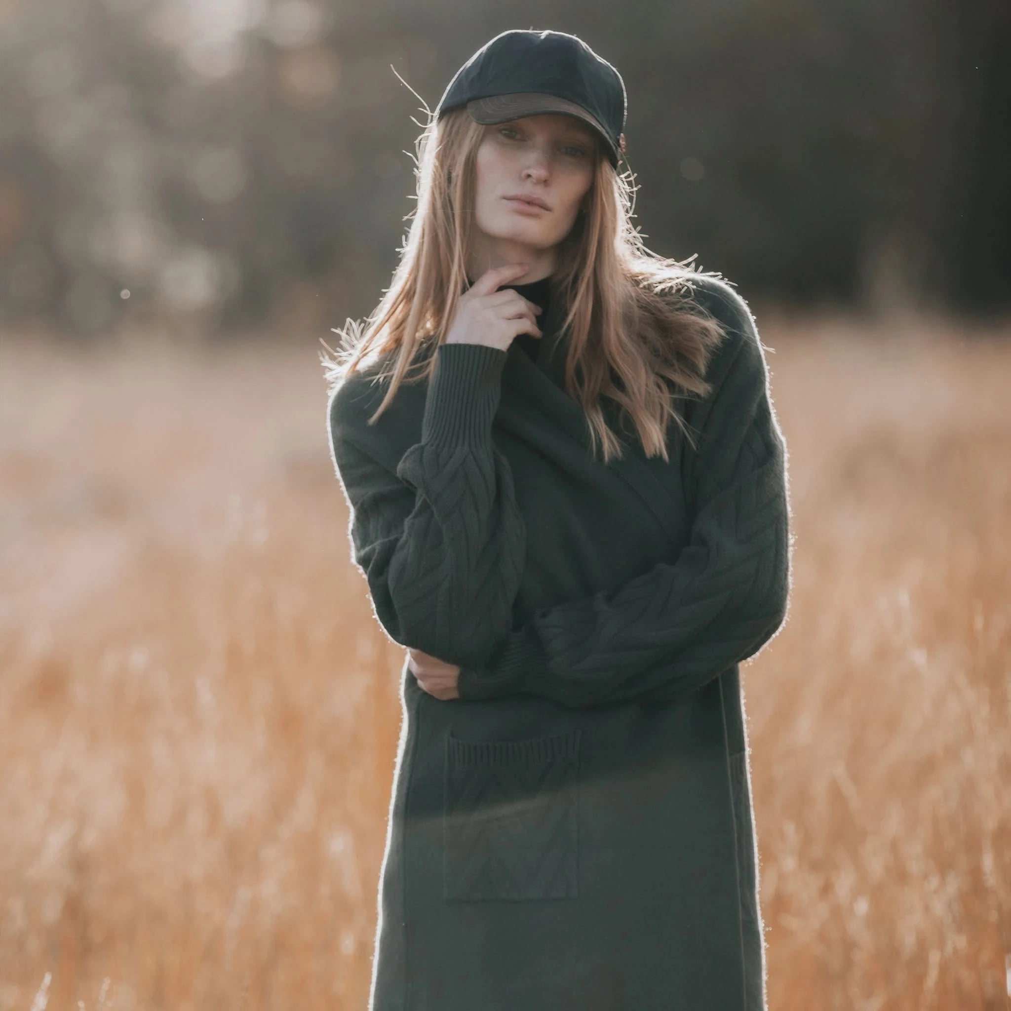 Cable Knit Khaki Cardigan - Welligogs
