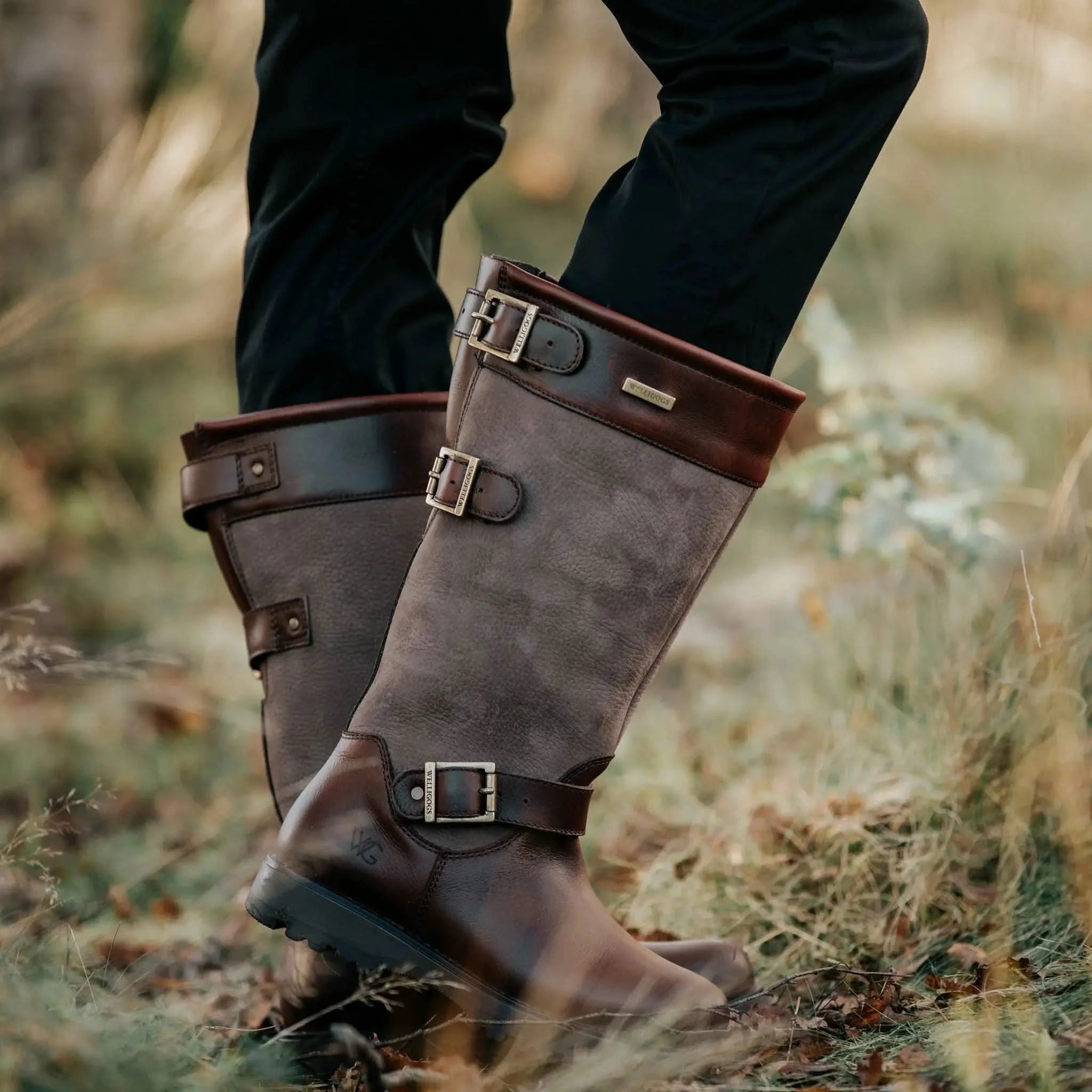 Men's ranger leather buckle boots discount