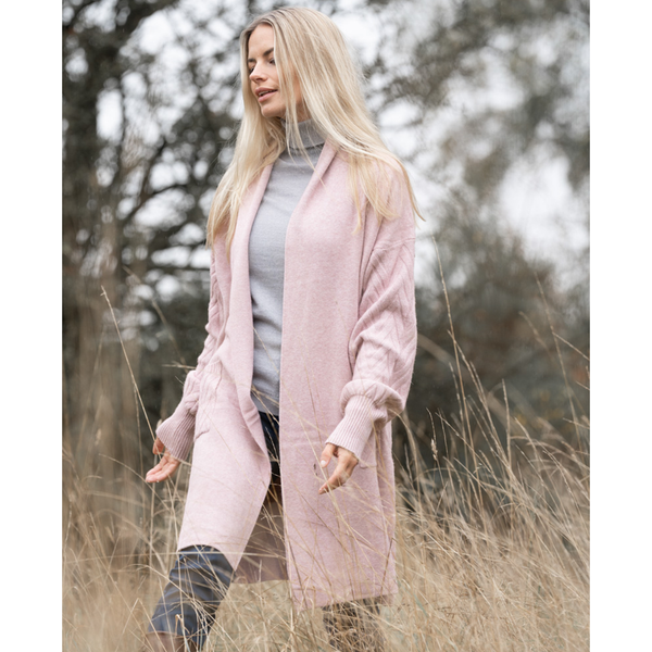 Cable Knit Pink Cardigan - Welligogs