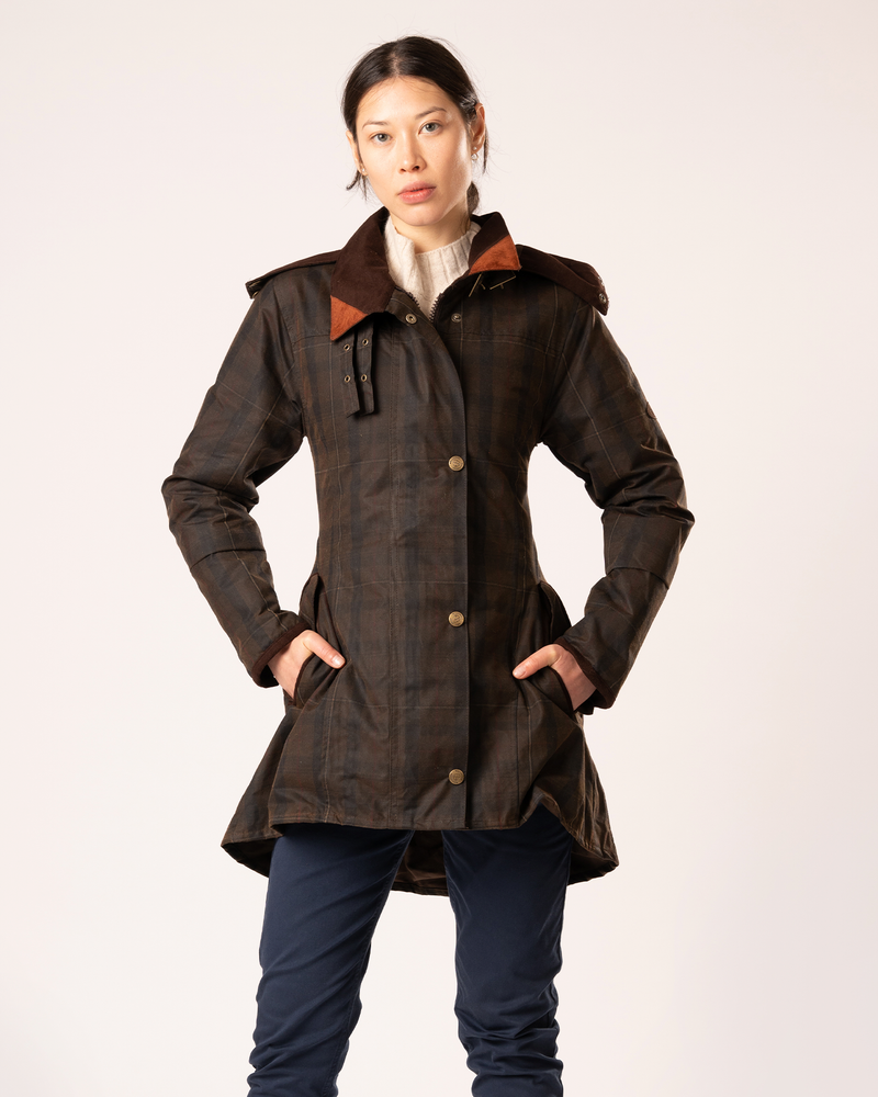 Shop Louise Deluxe Check Wax Coat I Welligogs