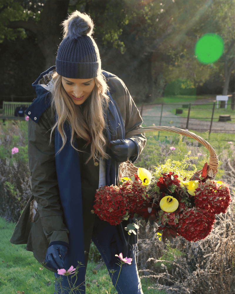 Childrens navy bobble hat hotsell