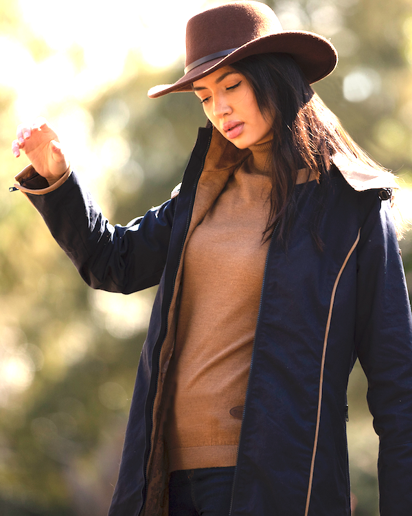 Shop Eleanor Navy Waterproof Coat I Welligogs