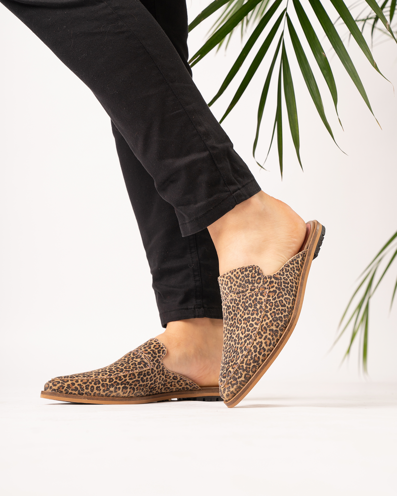 Cheetah slip on deals mules