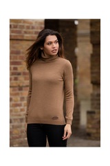 Merino Wool Roll Neck Jumper Camel - Welligogs