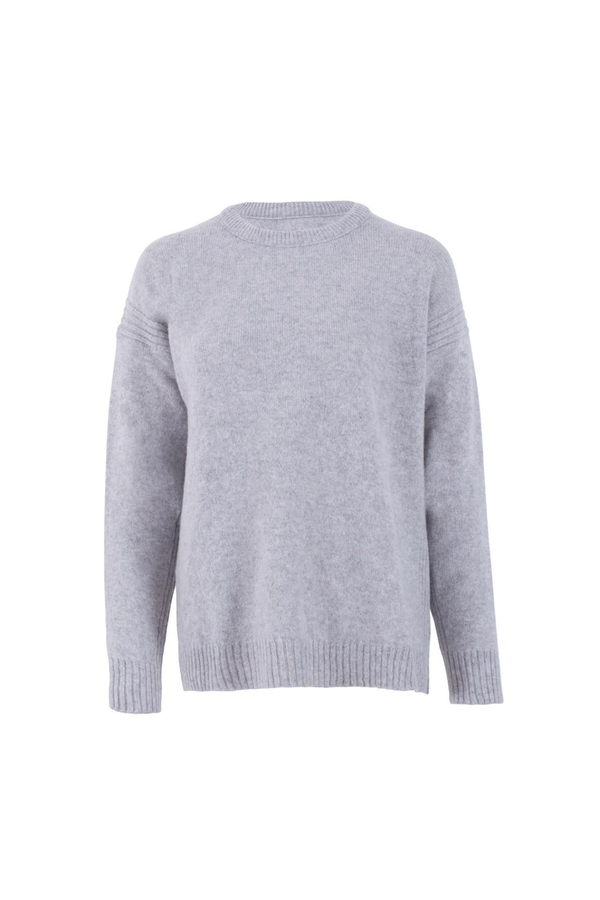 Lambswool Relaxed Fit Jumper Light Grey - Welligogs